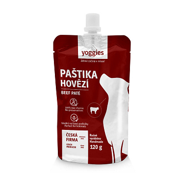 Yoggies paštika 120g - hovězí maso