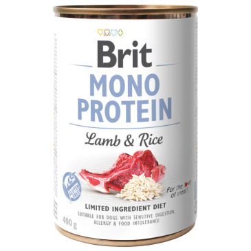 Brit Mono Protein 400g Lamb, lamb + rice(jehně a rýže)