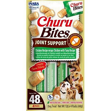 Inaba Churu Bites Joint Support dog snack kuře a tuňák 4 x 12 g