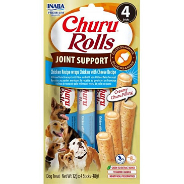 Inaba Churu Rolls Joint Support dog snack kuře a sýr 4 x 12 g