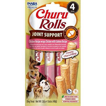 Inaba Churu Rolls Joint Support dog snack kuře a losos 4 x 12 g