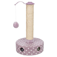 JUNIOR škrabadlo pro koťata Ø 26 × 47 cm – fleece/sisal světlá lila