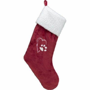 Xmas STOCKING - vánoční ponožka, 47 cm, plyš, červená/bílá