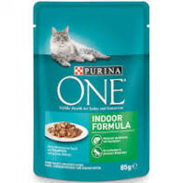 Purina ONE Indoor Tuňák a zelené fazolky ve šťávě 85g