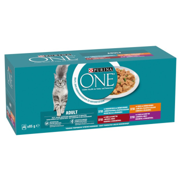 Purina ONE  40 x 85g Adult minifiletky s jehněčím/kuřecím/rybami/hovězím ve šťávě