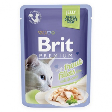 Brit premium 85g cat kapsička filety se pstruhem v želé