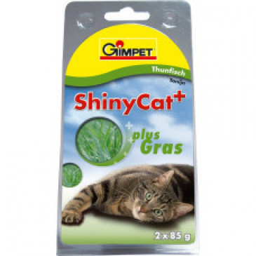 Shiny CAT tuňák 2 x 70 g s kočičí trávou