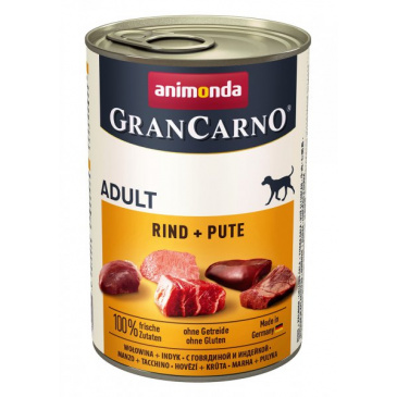 Grancarno konzerva 400g hovězí, krůta