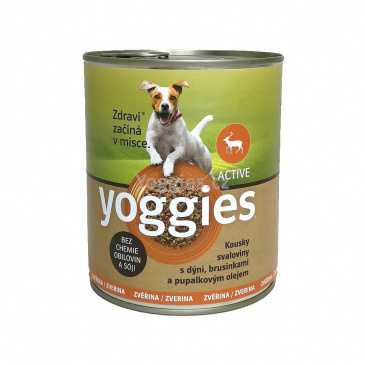 Yoggies zvěřinová konzerva pro psy s dýní a pupálkovým olejem 800g