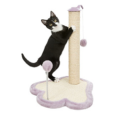 JUNIOR škrabadlo pro koťata Ø 26 × 47 cm – fleece/sisal světlá lila