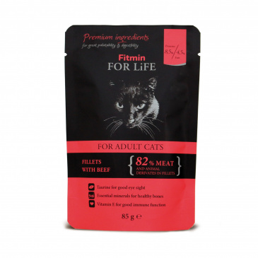 Fitmin cat pouch adult beef 85g