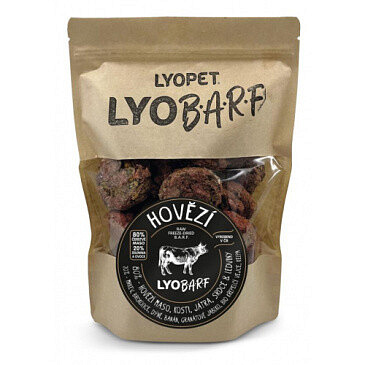 Lyopet Hovězí BARF pro psy - mrazem sušené LyoBARF nugety 80 ks