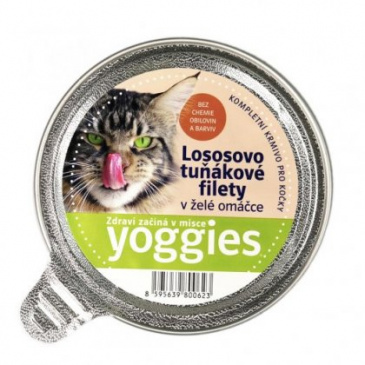 Yoggies mističky pro kočky s lososem a tuňákem v lahodné želé omáčce 85g