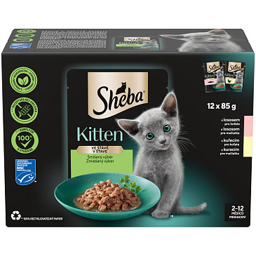 Sheba Kitten smíšený výběr ve šťávě 12 x 85g
