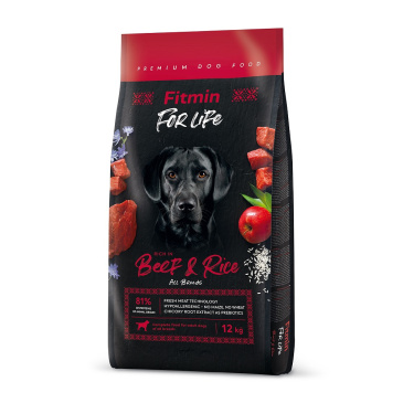 NEWFitmin dog  For Life Beef & Rice  12kg 