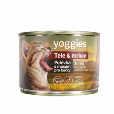Yoggies polévka pro kočky telecí s mrkví 185 g