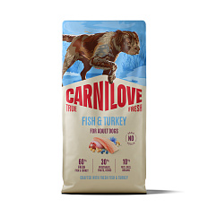 Carnilov TRUE FRESH Fish & Turkey Dry Dog food adult 12 kg 