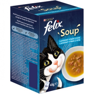 FELIX Soup polévka pro kočky, rybí výběr 6ks x 48g