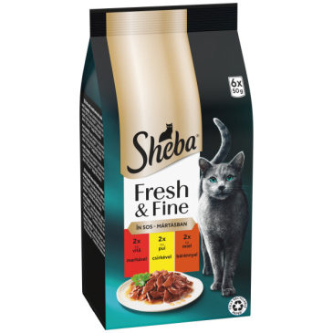 Sheba Fresh & Fine kapsičky kuřecí, hovězí a jehněčí v omáčce 6 x 50g