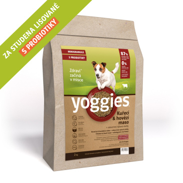 Yoggies kuřecí a hovězí maso 2kg Minigranule