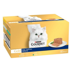 GOURMET GOLD Multipack paštiky kuře, krůta, králík, tuňák 48 x 85g
