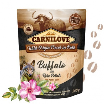 Carnilove Dog Pouch Buffalo with Rose Petals 300g