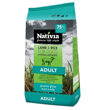 Nativia Adult Lamb&Rice 15kg 