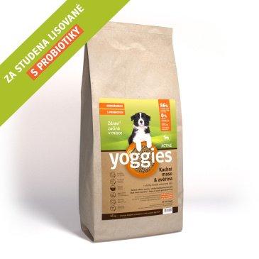 Yoggies Active Kachna a zvěřina 15kg Minigranule