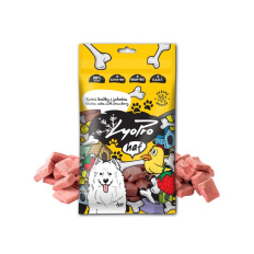 LyoPro pamlsky pro psy Kuřecí kostky s jahodou 50 g 