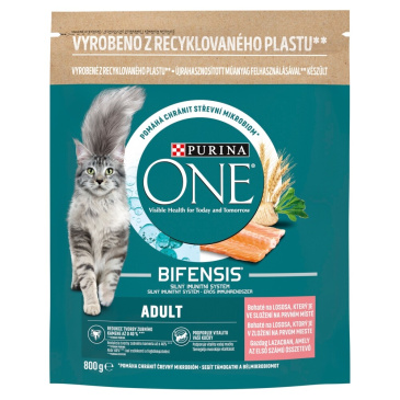 Purina ONE Bifensis Adult 800 g s lososem a celozrnnými obilovinami