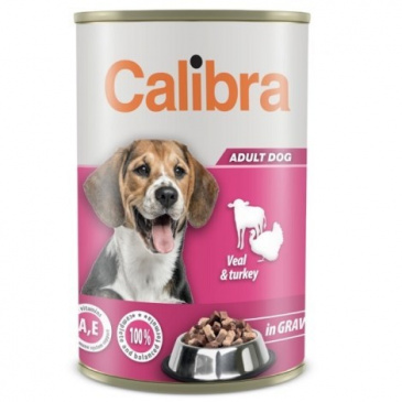 Calibra Dog konz. Veal&turkey in gravy 1240g NEW