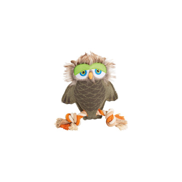 Sova na laně HipHop Dog, 28 cm, robustní hračka pro psy, tkaná látka