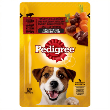 Kapsička Pedigree Adult 100g Hovězí s Jehněčím ve štávě