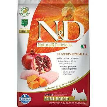 N&D PUMPKIN Dog GF Chicken & Pomegranate Adult Mini 7 kg