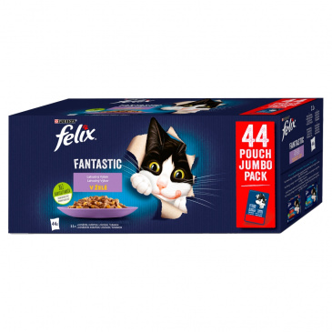 FELIX Fantastic s hovězím, kuřetem, lososem, tuňákem v želé 44 x 85 g