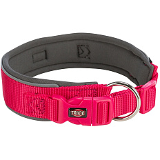 PREMIUM obojek extra široký, fuchsia/grafit XS-S: 27-35 cm/25mm