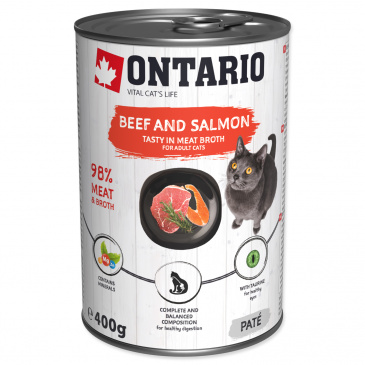 Ontario Cat konzerva 400g Beef and Salmon