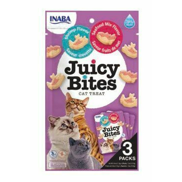 Inaba Juicy Bites cat snack krevety a mořské plody - 3packs