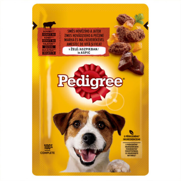 Kapsička Pedigree Adult 100g Hovězí a játra v želé