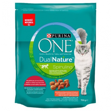 Purina ONE Dual Nature Sterilized Spirulina s hovězím 750g