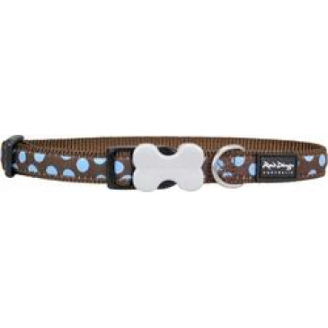 Obojek Red Dingo 20 mm x 30-47 cm - Blue Spots on Brown