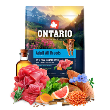 Ontario Adult All Breeds Monoprotein Tuna & Sweet Potatoes 2,25kg