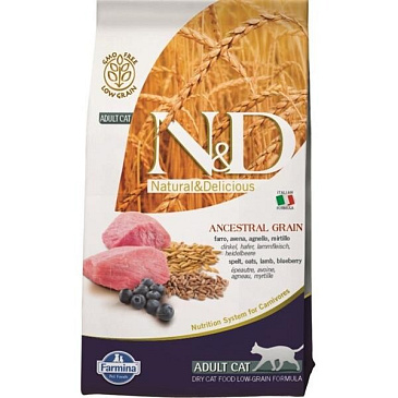 N&D ANCESTRAL GRAIN Cat LG Lamb, Spelt, Oats & Blueberry Adult 1,5 kg