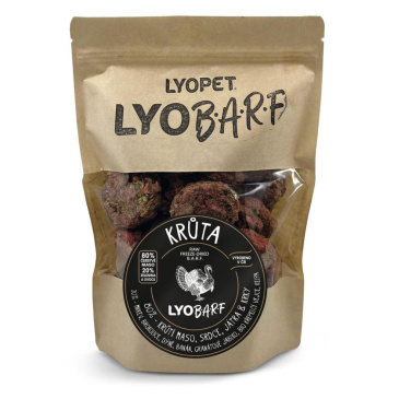 Lyopet Krůtí BARF pro psy - mrazem sušené LyoBARF nugety 6 ks