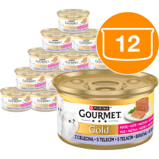 Gourmet Gold Kitten s telecím 12 x 85 g
