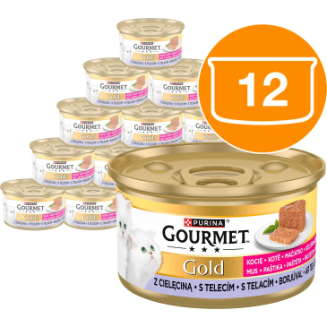 Gourmet Gold Kitten s telecím 12 x 85 g