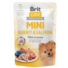 BRIT CARE MINI RABBIT AND SALMON Fillets in Grawy 85g