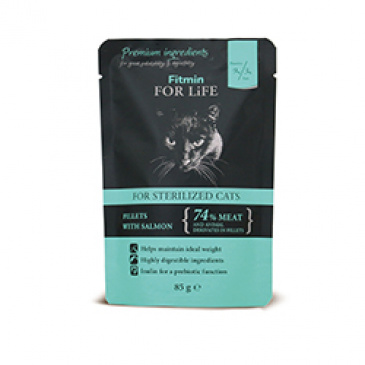 Fitmin cat pouch sterilized salmon 85g