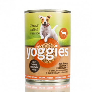 Yoggies zvěřinová konzerva pro psy s dýní a pupálkovým olejem 400g