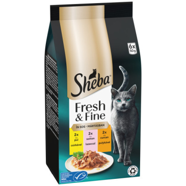 Sheba Fresh & Fine kapsičky kuřecí, losos, krůta 6 x 50g